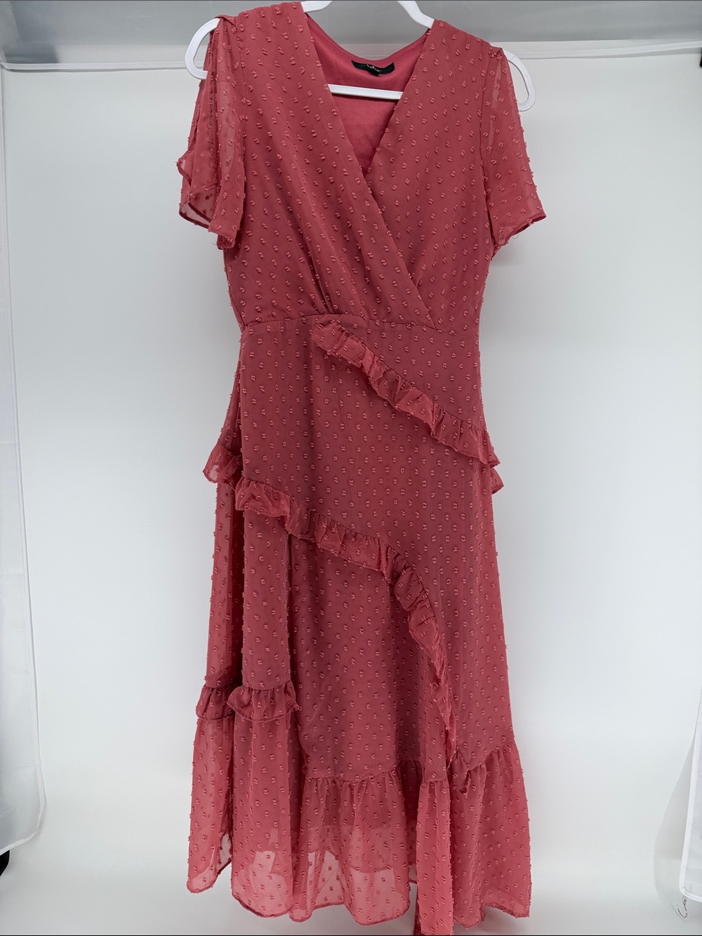 Lulu's Dusty Rose Ruffle Dress size small with side zip